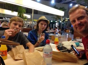 A little snack at the airport before we board out plane.